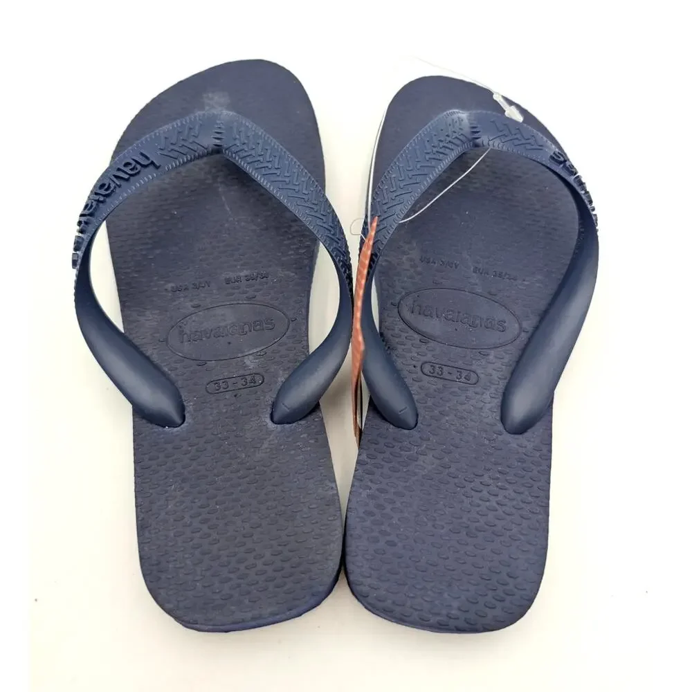 Havaianas Flip Flop Thong Sandals Unisex Kids' Navy Blue Size US3/4Y EU35/36